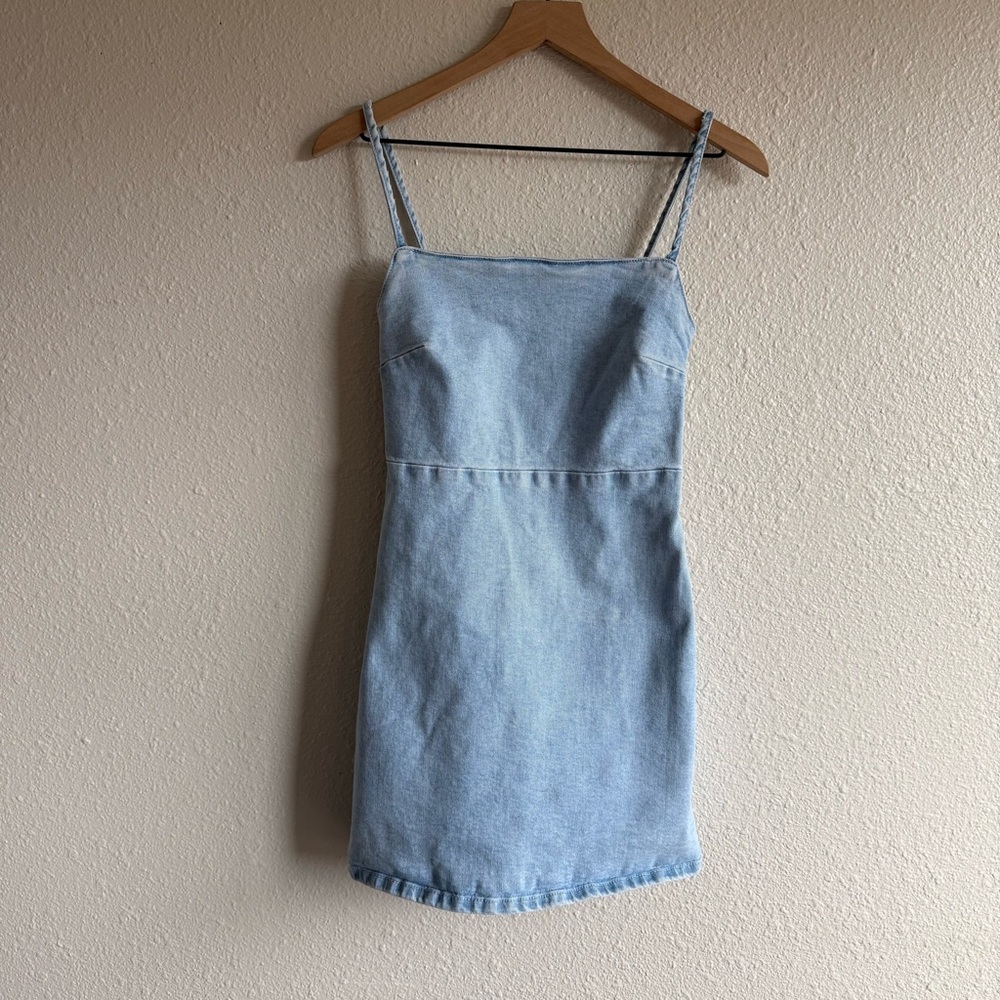 Zara blue denim mini dress size small